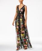 Tadashi Shoji Floral-print A-line Gown