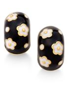 Erwin Pearl Atelier For Charter Club Gold-tone Painted Floral Huggie Earrings, Only At Macy's