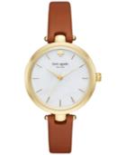 Kate Spade New York Women's Holland Luggage Leather Strap Watch 34mm Ksw1156