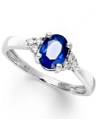 Sapphire (9/10 Ct. T.w.) And Diamond Accent Ring In 14k White Gold