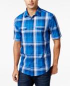 Alfani Big And Tall Plaid Short-sleeve Shirt