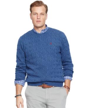 Polo Ralph Lauren Big And Tall Cable-knit Tussah Silk Sweater
