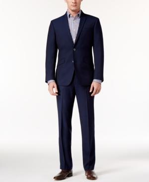 Kenneth Cole Reaction Men's Slim-fit Blue Micro-grid Suit