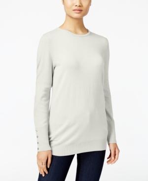 Jm Collection Button-cuff Sweater, Only At Macy's