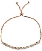 Giani Bernini Cubic Zirconia Oval Adjustable Slider Bracelet In 18k Gold-plated Sterling Silver, 18k Gold-plated And Sterling Silver. Only At Macy's