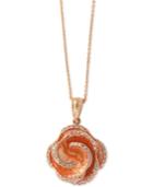 Effy Diamond Rose Pendant Necklace (1/3 Ct. T.w.) In 14k Rose Gold
