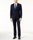 Dkny Men's Slim-fit Blue Sheen Suit