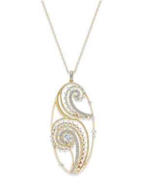 Eliot Danori Gold-tone Crystal Paisley Filigree Pendant Necklace