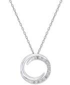Diamond Circle Pendant Necklace (1/10 Ct. T.w.) In Sterling Silver