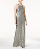 Adrianna Papell Embellished Metallic Gown