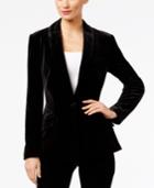 Inc International Concepts Velvet One-button Blazer, Only At Macy's