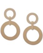 Dkny Gold-tone Ring Double Drop Earrings