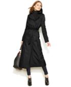 Dkny Hooded Double-breasted Maxi Trench Coat