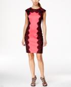 Inc International Concepts Lace-framed Scuba Sheath Dress, Only At Macy's