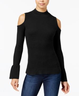 Bcx Juniors' Cold-shoulder Mock-neck Sweater