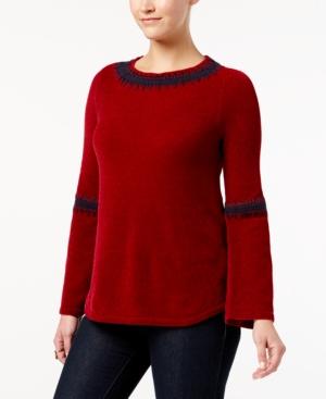 Style & Co Embroidered Chenille Sweater, Created For Macy's