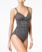 Swim Solutions Neutral Spot Twist-front Tummy-control One-piece Swimsuit Women's Swimsuit