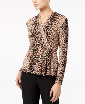 Calvin Klein Printed Wrap Hardware Top