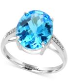 Effy Ocean Bleu Blue Topaz (6 Ct. T.w.) And Diamond Accent Ring In 14k White Gold