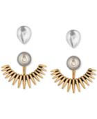 Lucky Brand Two-tone Imitation Pearl Stud Earrings And Earring Jacket