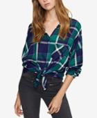 Sanctuary Tie-back Plaid Boyfriend Tunic