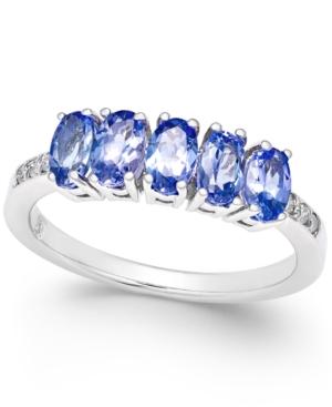 Tanzanite (1-1/4 Ct. T.w.) And Diamond Accent Ring In 14k White Gold