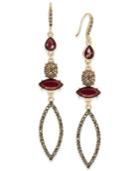 Inc International Concepts Gold-tone Mixed-stone Linear Earrings, Only At Macy's