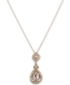 Givenchy Gold-tone Pear-cut Crystal And Pave Pendant Necklace