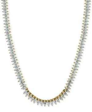 Giani Bernini Cubic Zirconia Marquise Collar Necklace In Sterling Silver Or 18k Gold-plated Sterling Silver, Only At Macy's