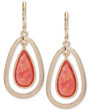 Anne Klein Colored Stone Orbital Drop Earrings