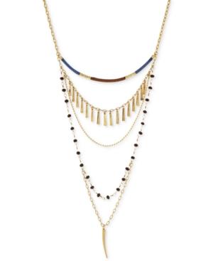 Vince Camuto Gold-tone Multi-layer Beaded Statement Necklace