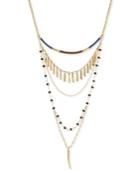 Vince Camuto Gold-tone Multi-layer Beaded Statement Necklace