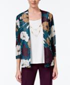 Alfred Dunner Floral-print Layered-look Top