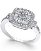 Diamond Vintage-inspired Engagement Ring (1/2 Ct. T.w.) In 14k White Gold