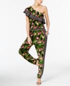 Inc International Concepts Petite Printed One-shoulder Jumpsuit, Only At Macy's
