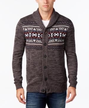 Retrofit Men's Geometric Shawl-collar Cardigan