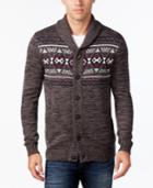 Retrofit Men's Geometric Shawl-collar Cardigan