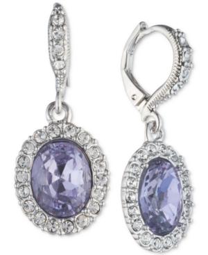 Givenchy Silver-tone Crystal Oval Drop Earrings