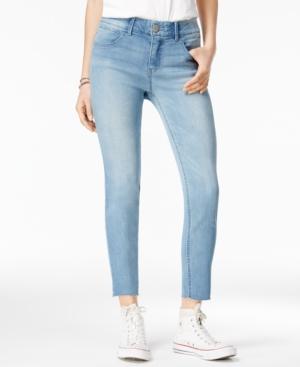 Rewind Juniors' Techno Tuck Light Blue Wash Skinny Jeans