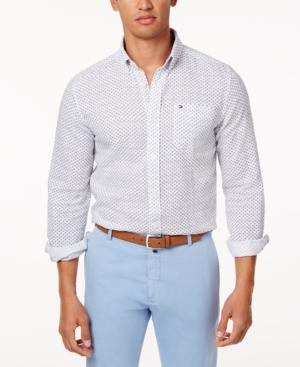 Tommy Hilfiger Men's Mini Floral Print Linen Blend Shirt