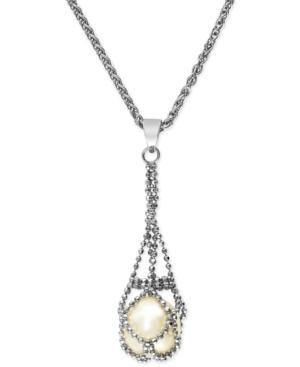 Pearl Lace By Effy Cultured Freshwater Pearl Cage Pendant Necklace In Sterling Silver (11-1/2mm)