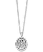 Giani Bernini Cubic Zirconia Pave Oval Locket In Sterling Silver, Created For Macy's