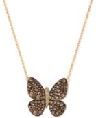 Le Vian Chocolatier Diamond Butterfly Pendant Necklace (1-7/8 Ct. T.w.) In 14k Rose Gold