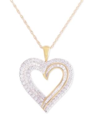 Diamond Heart Pendant Necklace (1 Ct. T.w.) In 10k Gold