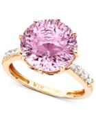 14k Rose Gold Pink Amethyst (6-3/4 Ct. T.w.) & Diamond Accent Ring