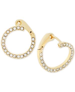 Vince Camuto Gold-tone Crossover Pave Hoop Earrings