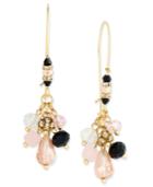 Inc International Concepts Gold-tone Pink And Jet Cluster Drop Earrings, Only At Macy's