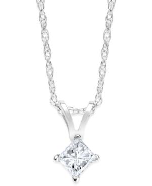 Princess-cut Diamond Pendant Necklace In 10k Yellow Or White Gold (1/4 Ct. T.w.)