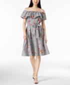 Calvin Klein Embroidered Off-the-shoulder Dress