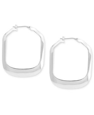 Kenneth Cole New York Earrings, Silver-tone Rectangle Hoop Earrings